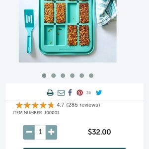 Pampered Chef Teal Snack Bar Maker Set with Spatula